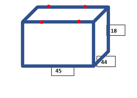 Stelaż metalowy 45x44x18 z 4 otworami, na wymiar Home Design