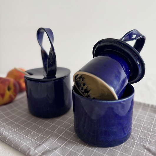pojemniki kuchenne Ceramiczna maselniczka francuska i cukiernica / Elegancki akcent na Twoim stole