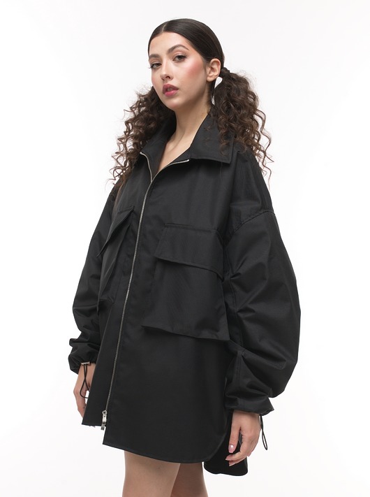 kurtki damskie Kurtka koszulowa czarna oversize