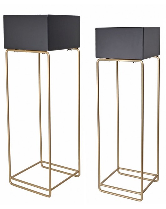 Kwietnik Metalowy 2 szt. Czarny MIA home