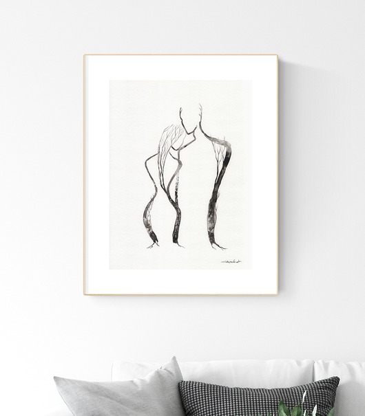 grafika 30X40 cm wykonana ręcznie MiniMalArt