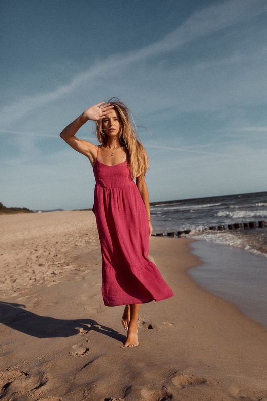 sukienki midi damskie Sukienka Charlotte Fuchsia