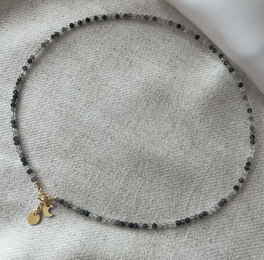 chokery Naszyjnik Choker VIBE kryształ górski z rutylem