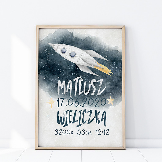 obrazy i plakaty do pokoju dziecięcego PLAKAT METRYCZKA P319