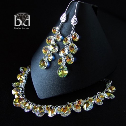 W zorzy polarnej - kryształ Swarovski Black Diamond