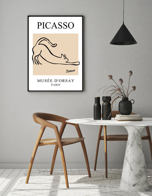 plakaty PLAKAT z kotem, kociak, Picasso, ilustracja, wystawowy