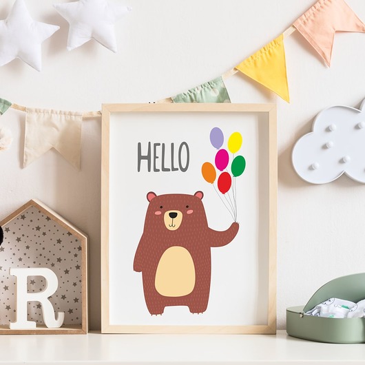 Plakat dla dzieci Miś Hello P398 TamTamTu
