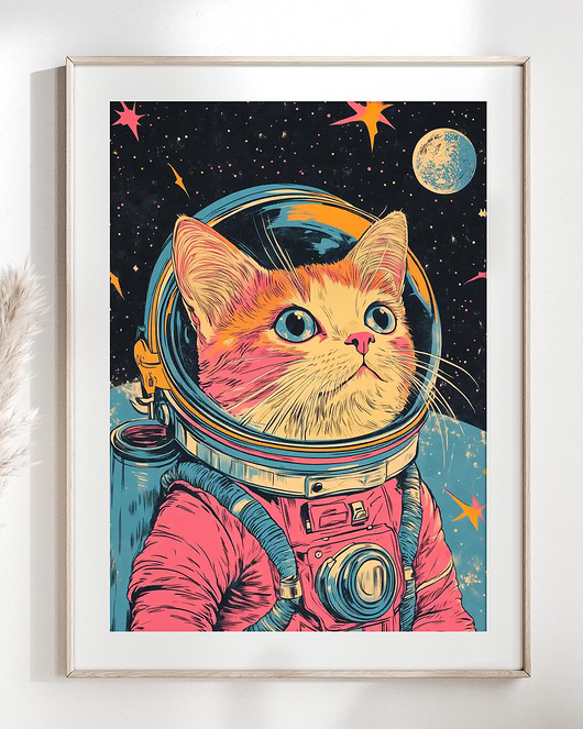 plakaty Plakat Kot w kosmosie I