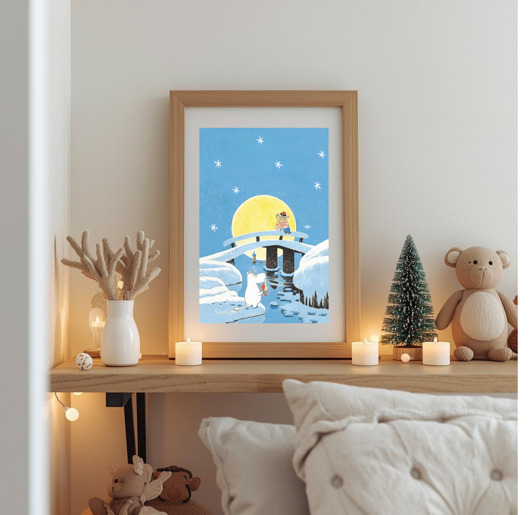 plakaty PLAKAT Zima Muminków Muminki ilustracja