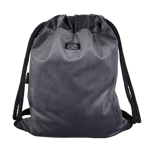 Plecak szary welur sacky bag
