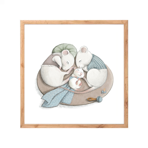 obrazy i plakaty do pokoju dziecięcego Plakat na narodziny do pokoju chłopca, 30x30cm,  Hi Little