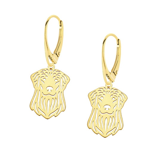 kolczyki pozłacane Pozłacane kolczyki z golden retrieverem