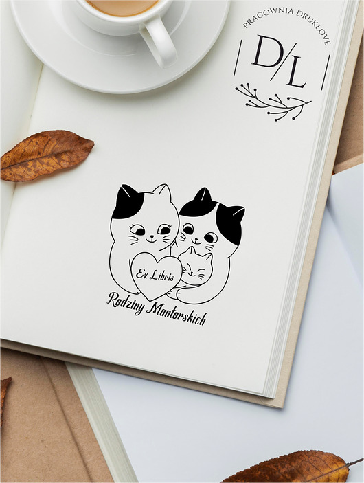 stemple Stempel Ex Libris Exlibris personalizowany Kot 24