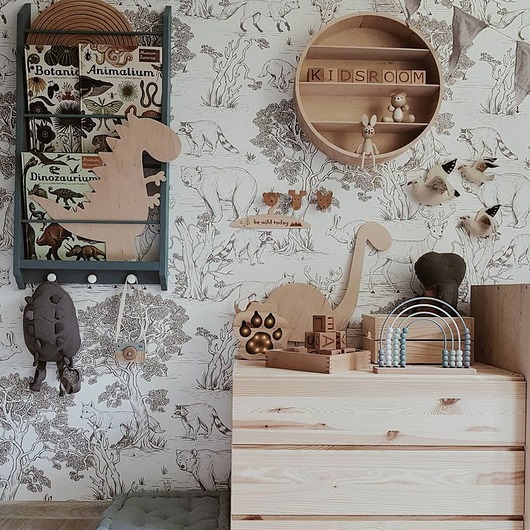 naklejki ścienne do pokoju dziecka Animals White Tapeta