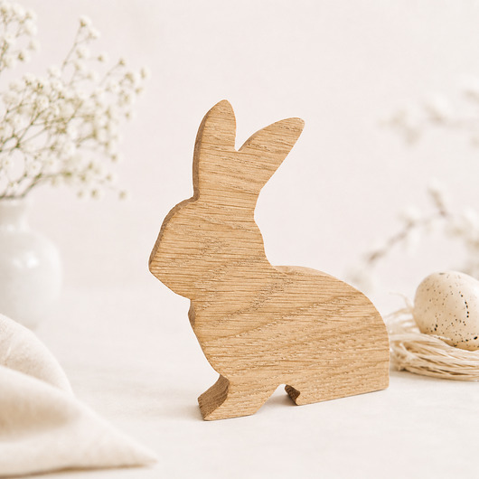 ozdoby wielkanocne Wielkanocny króliczek z drewna, dąb 15cm