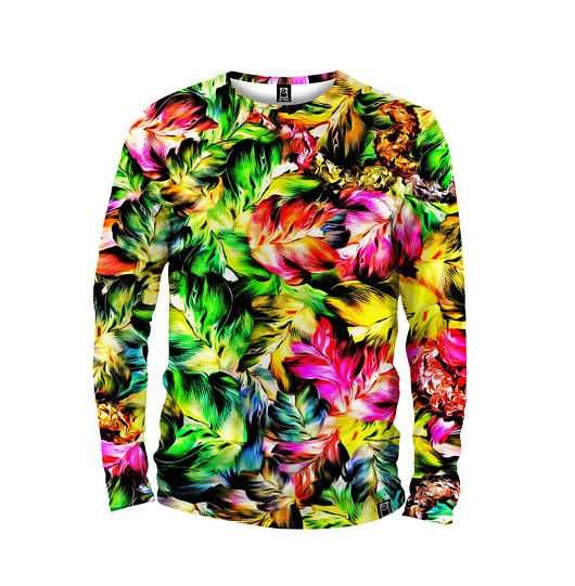 bluzy męskie Koszulka Longsleeve Męska DR.CROW Jungle Leaves
