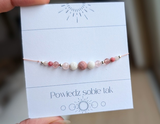 bransoletki z kamieni naturalnych Kamień księżycowy, kwarc i turmalin