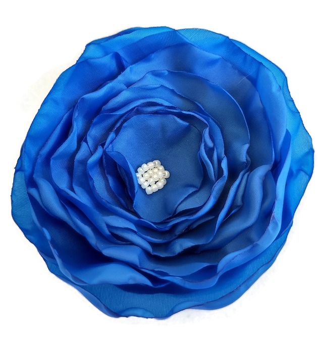 broszki Duża broszka niebieska 12cm kwiat kwiatek