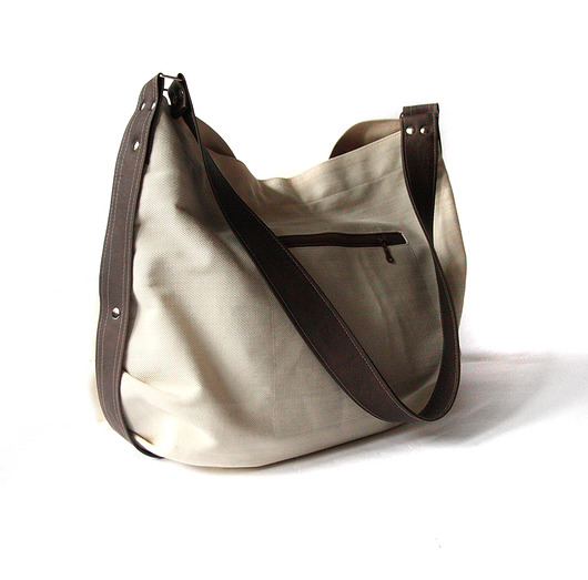 torba - ecru&brown&colour dots- elfagado