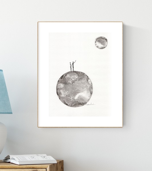 grafika 30 x 40 cm  wykonana ręcznie, abstrakcja Krystyna Siwek Art
