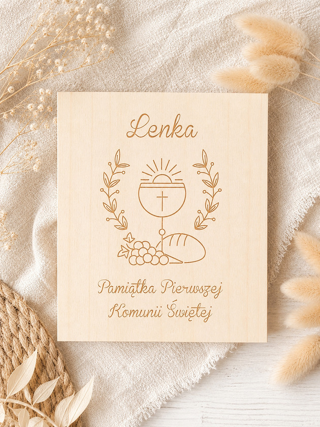 kartki na komunię Pudełko na pieniądze I Komunia Święta Kielich