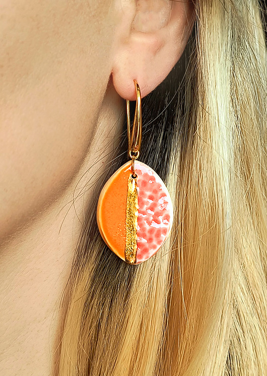 kolczyki pozłacane Kolczyki pozłacane Koralowiec Kolekcja Parian