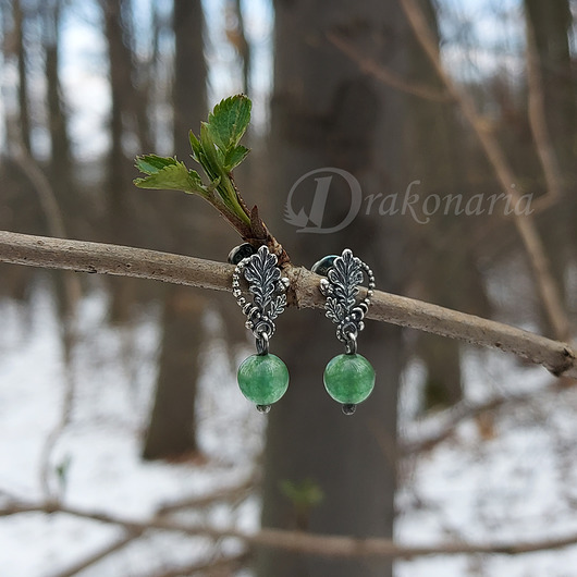 kolczyki wire wrapping Leśne szepty mini