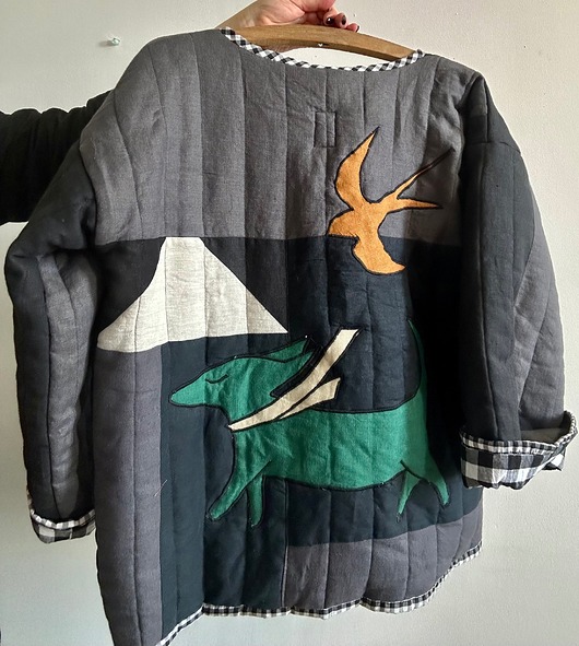 kurtki damskie Kurtka lniana damska z aplikacjami