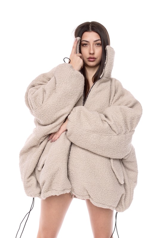 kurtki damskie Kurtka typu bomber teddy mocca