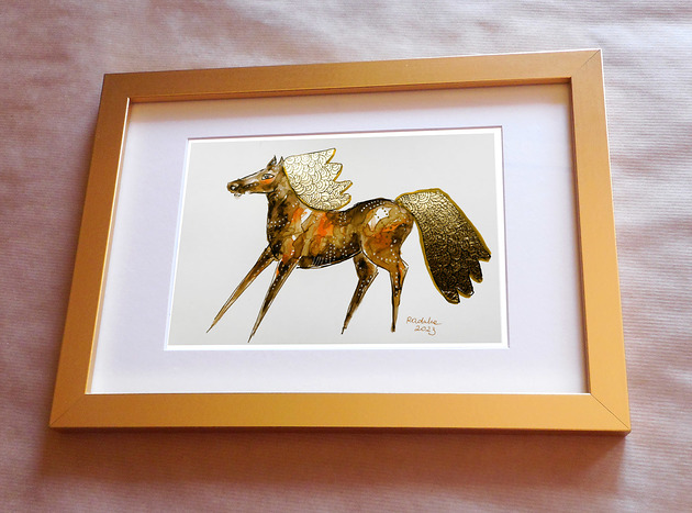obrazy Konik 6 - akwarela 24x16 cm unikat