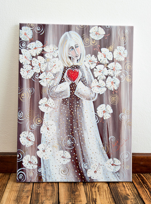 obrazy Anioł z serduszkiem. Giclee