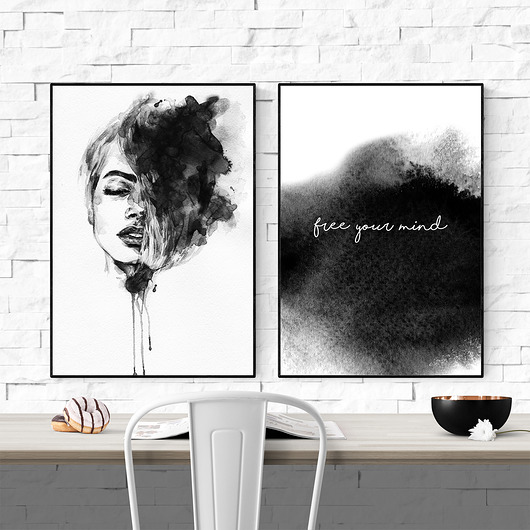 Zestaw plakatów WOMAN i FREE YOUR MIND 50x70 cm MUKKO