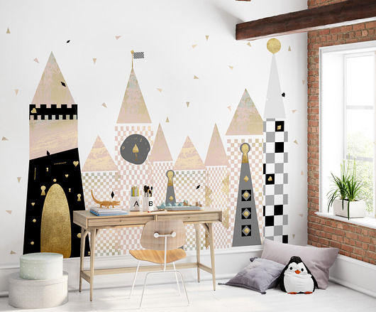 naklejki ścienne do pokoju dziecka Tapeta dla dzieci Pink Wonderland (mural)