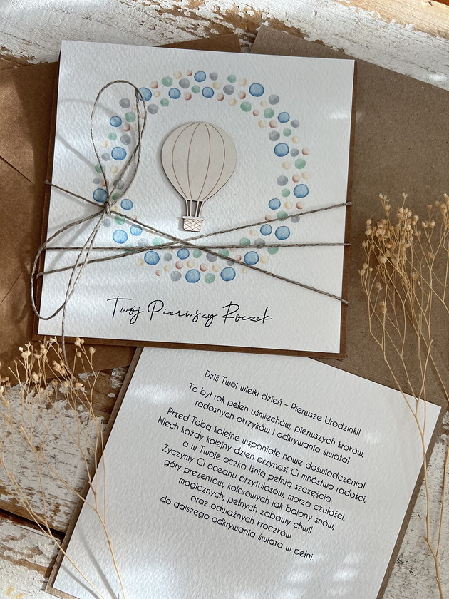 kartki scrapbooking Ręcznie robiona kartka na urodziny  życzenia urodzinowe dla dziecka - Twój pi