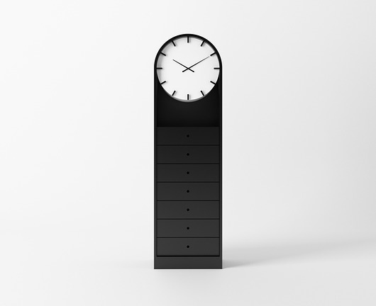 Femm CLOCK zegar podłogowy, stojący z szufladami Furia Design