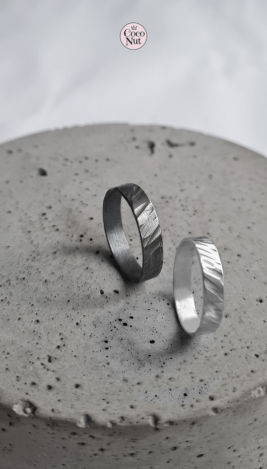 obrączki ślubne Obrączki RAIN - srebro jasne i ciemne