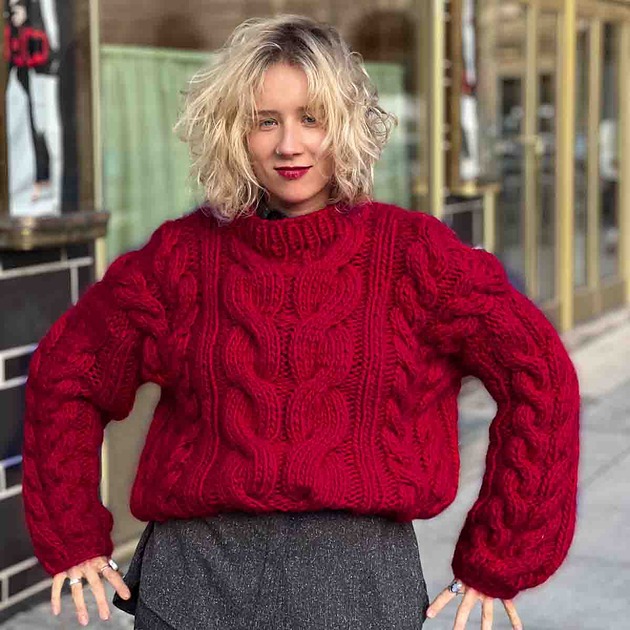 swetry damskie  100% Merino sweter WARKOCZOWY  na drutach