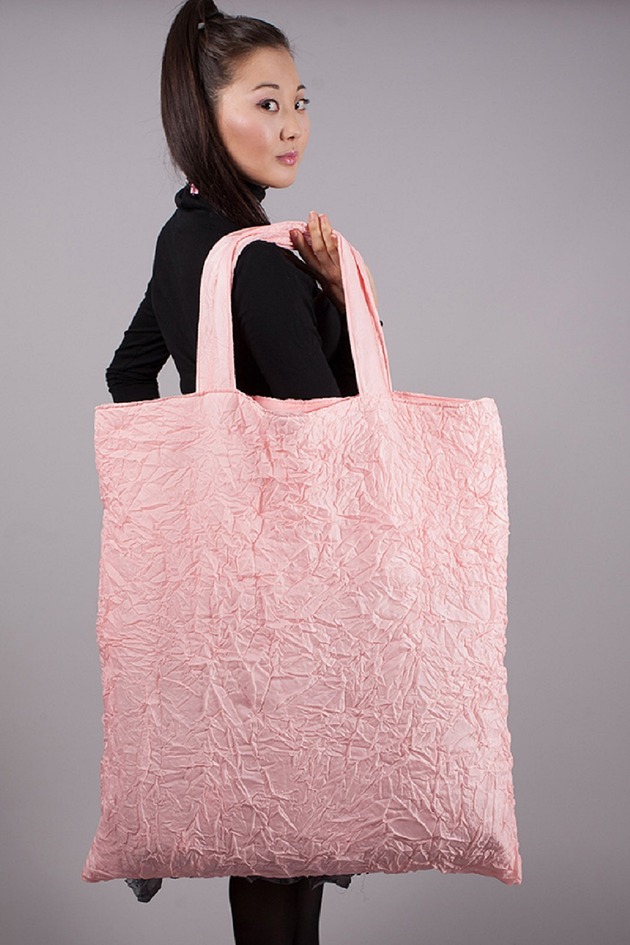 torby na ramię Wielka różowa torba na ramię z plisowanego poliestru z dużymi kieszeniami