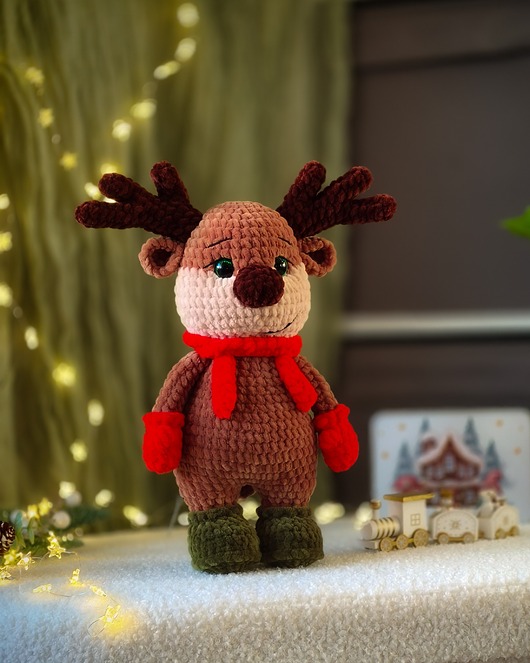 misie i maskotki Jelonek pluszowy, Renifer świąteczny, Przytulanka dla dziecka