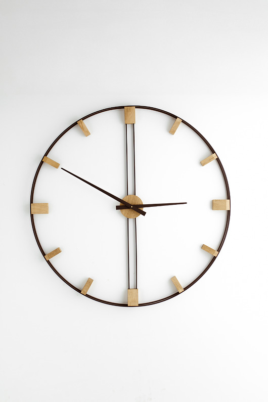 zegary Duży zegar ścienny 96cm Brąz