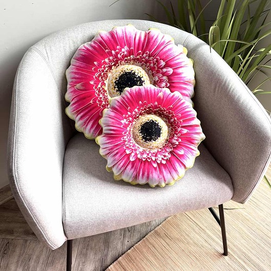 poduszki z grafiką Zestaw Poduszek Kwiat Gerbera
