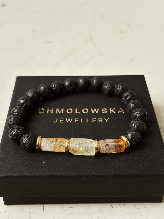 biżuteria męska Bransoletka męska Cytryn i Lawa