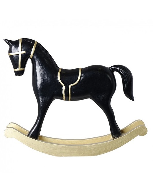 dekoracje świąteczne Konik na Biegunach Dekoracja Świąteczna Czarna 38 cm