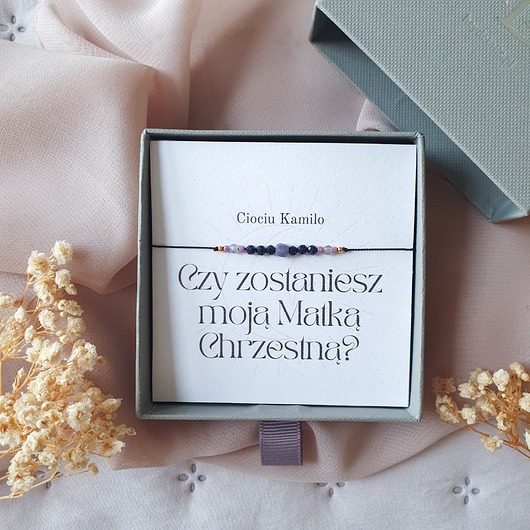 bransoletki na sznurku Bransoletka Czy zostaniesz moją MATKĄ CHRZESTNĄ
