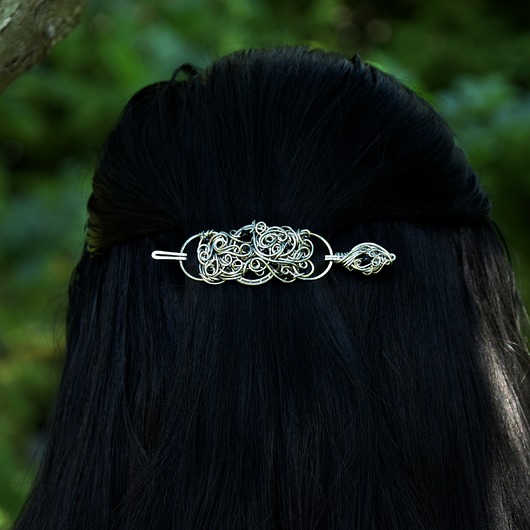 spinki i klamry do włosów Spinka do włosów i do szala ze szpilką ozdobna onyks spinel wire wrapping