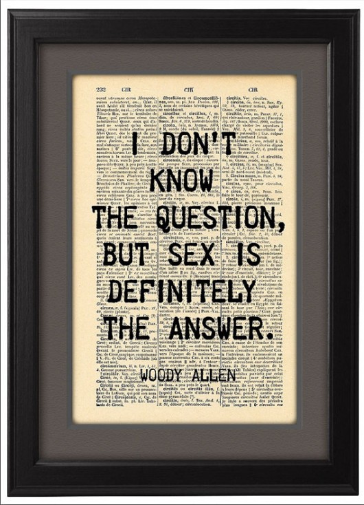 Plakat typograficzny, cytat, Woody Allen nkcraftstudio