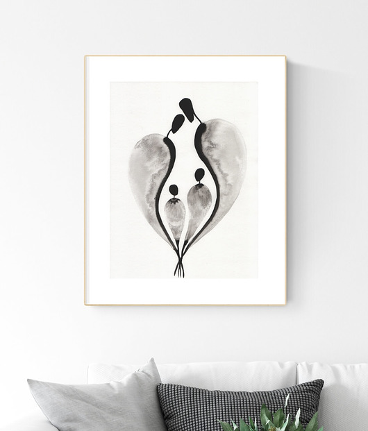 grafika 30X40 cm wykonana ręcznie MiniMalArt