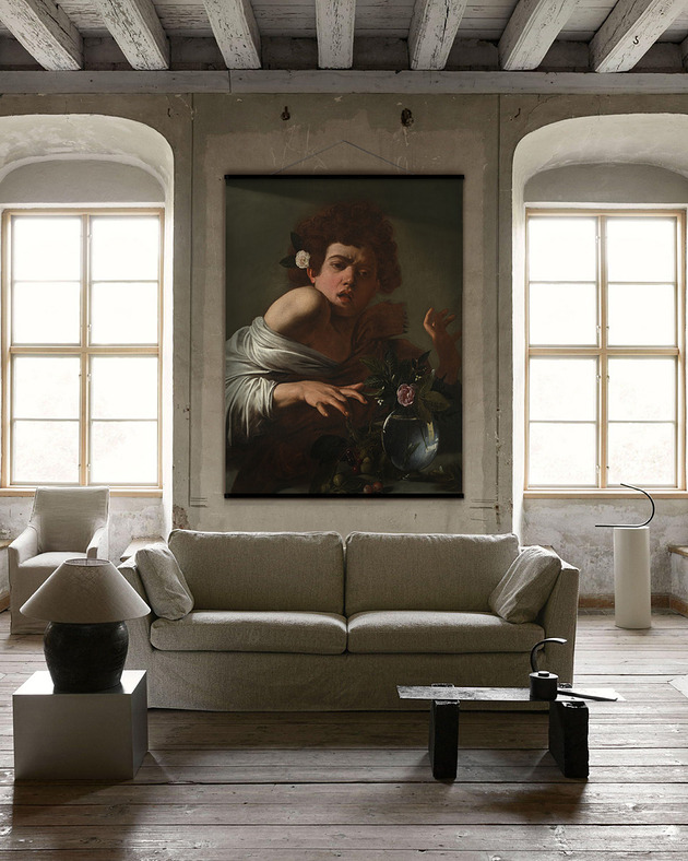 grafiki i ilustracje Duży obraz na płótnie - Chłopiec ugryziony przez jaszczurkę-Caravaggio.