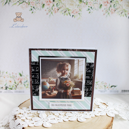 kartki scrapbooking Kartka Zakończenie Roku Szkolnego, dla nauczyciela 13 GOTOWA