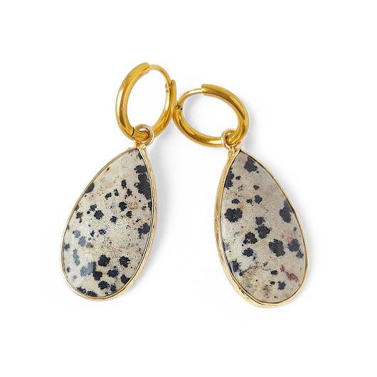 kolczyki z kamieniami Kolczyki z kamieniem naturalnym - jaspis dalmatyński "dalmatyńczyk"